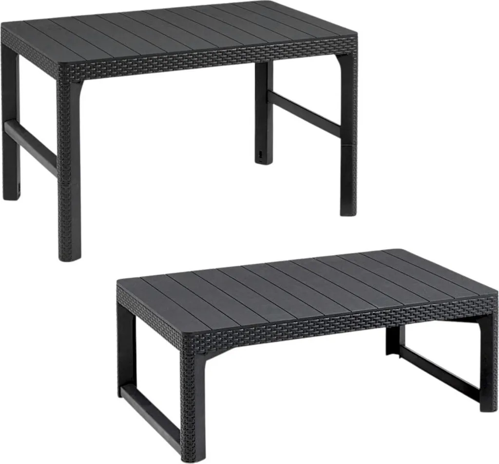 Table de jardin modulable Allibert Lyon 2 en 1 gris graphite - 44