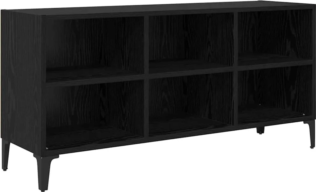 SYFAX Supporto TV Nero Legno Multistrato 103,5x30x50 cm Alta Qualità
