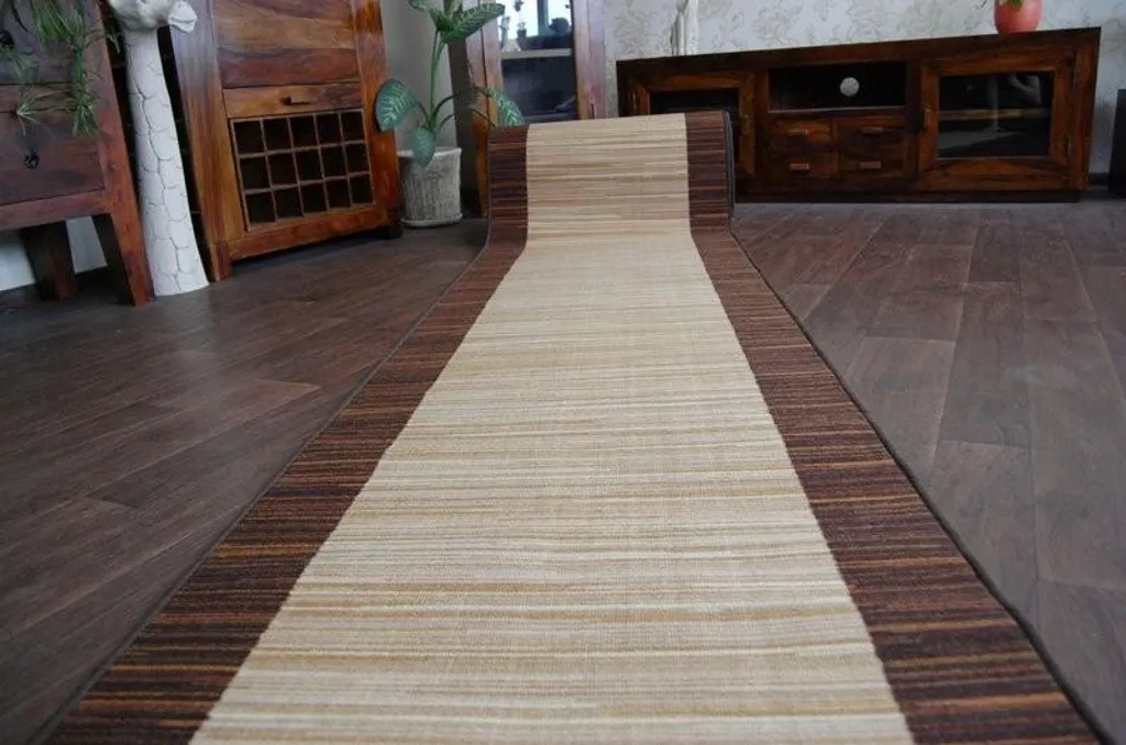Tapis de passage antidérapant Streifen 67 cm, marron haute densité - 2