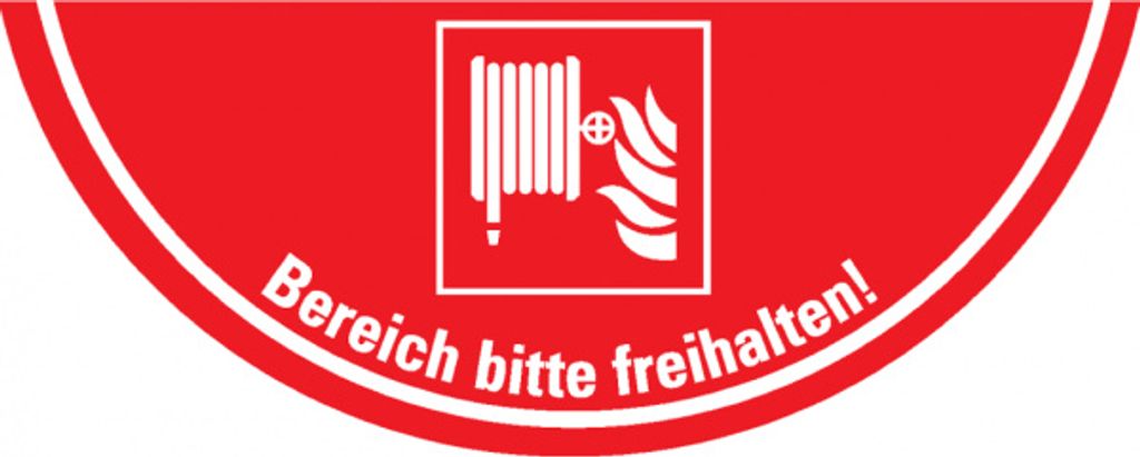 Dreifke Bodenmarkierung Löschschlauch, R10, Bodenmarkierungsfolie, 750x300mm