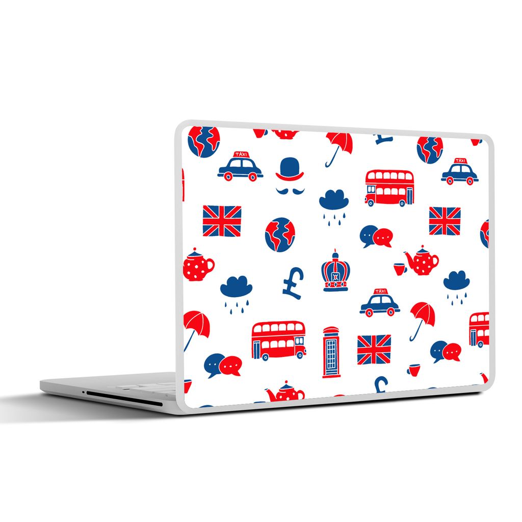 MuchoWow Laptop Aufkleber Sticker Cover England - Muster - London 30x21 cm - Sticker für Laptop - Selbstklebend