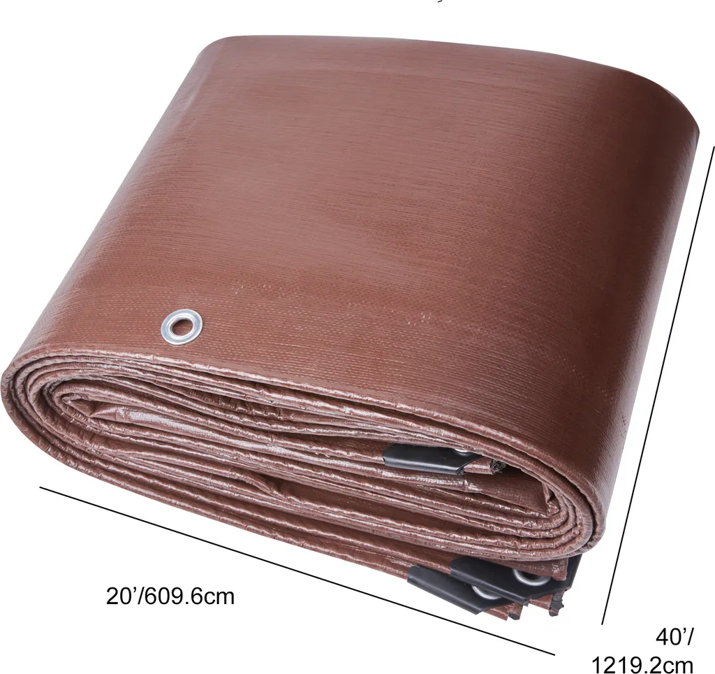 Bâche Imperméable avec Œillets : Revêtement 16 mils Bords Renforcés - 8
