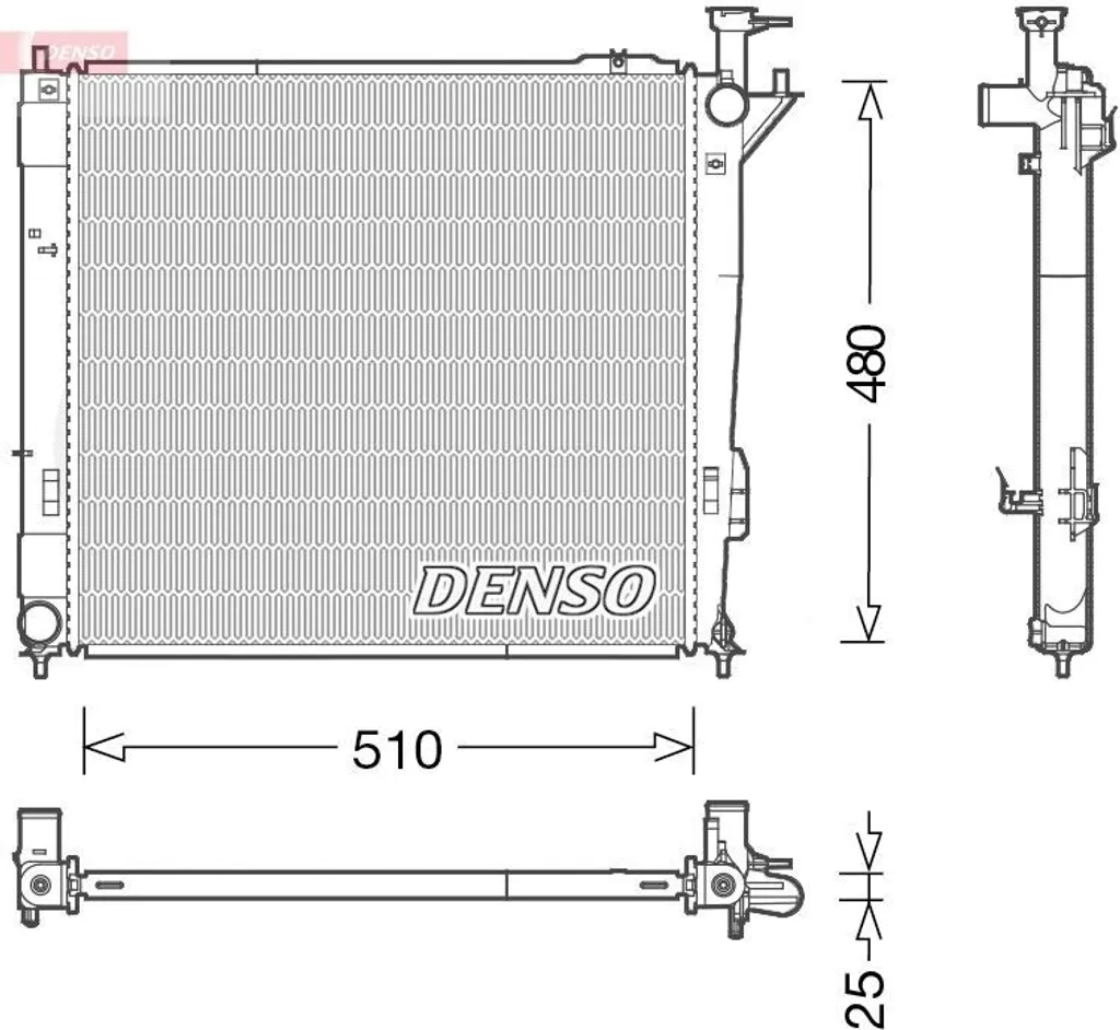 Radiateur de refroidissement moteur DENSO DRM41015 Santa Fe II et III OE