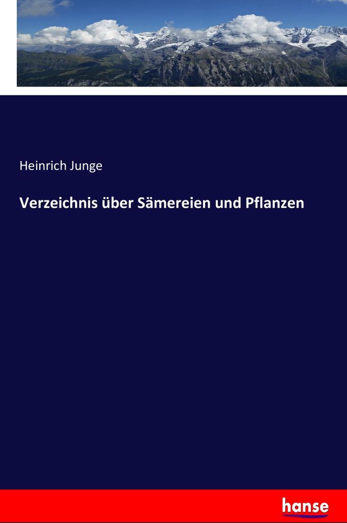 Verzeichnis über Sämereien und Pflanzen