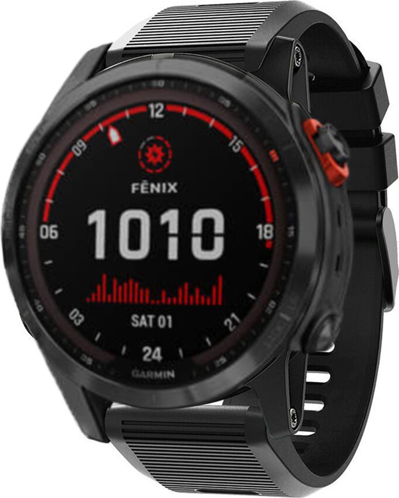 Strap-it Garmin Fenix 7x Silikonarmband (Schwarz)