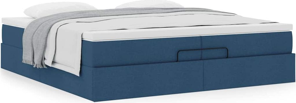 Maison Exclusive - Ottoman-Bett mit Matratzen Blau 200x200 cm Stoff