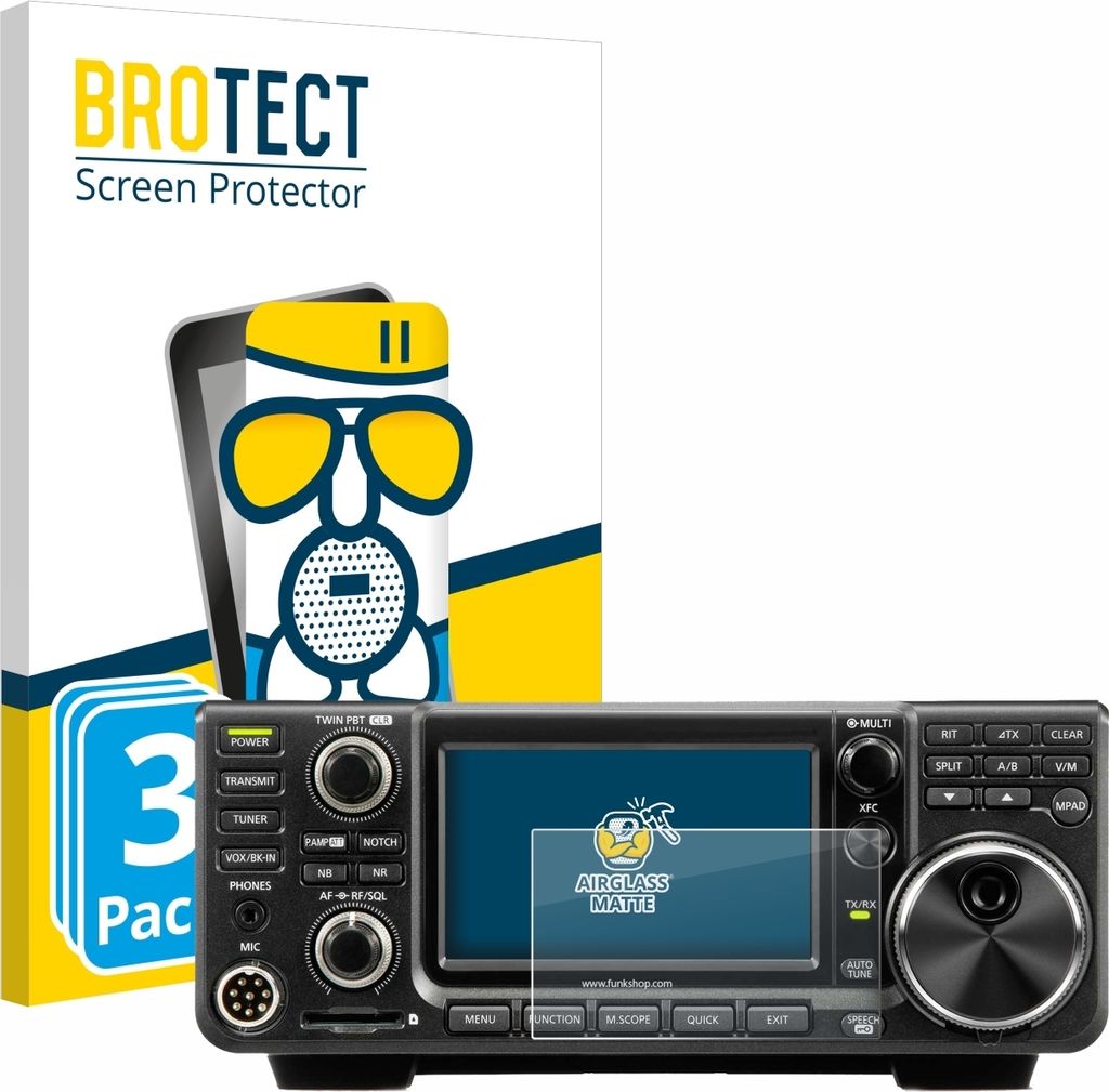 3x BROTECT Entspiegelungs Schutzglas für Icom IC-7300 Schutzfolie Panzer Folie Glas Display Schutz matt