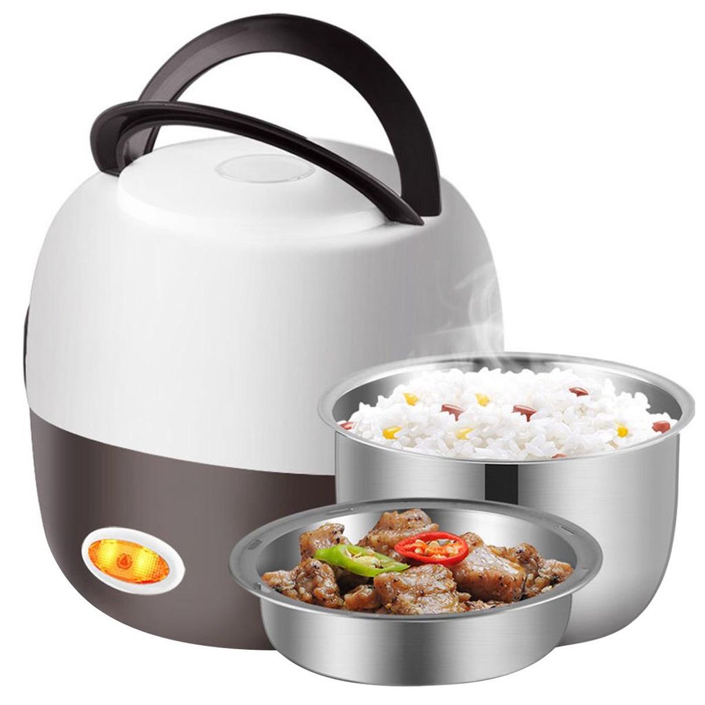 200W Elektrische Lunchbox, 2L Multifunktionaler Speisenwärmer mit Edelstahlbehälter, Abnehmbar, 15 Min Schnellheizung, Tragbare Warmhaltebox für...