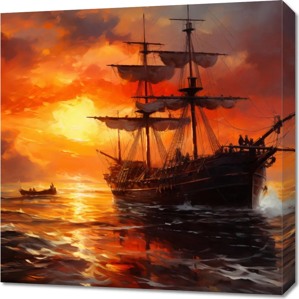 Image carrée 60x60 Feu sur l'eau - Couleurs vives et finition premium