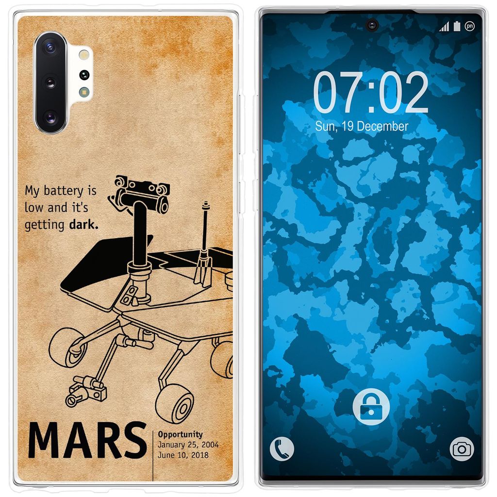 PhoneNatic Case kompatibel mit Samsung Galaxy Note 10+ Silikon-Hülle Space Rover M2