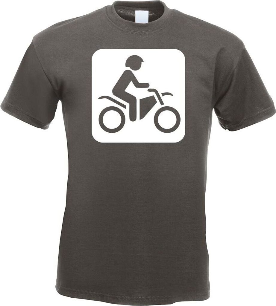 Kiwistar - T-Shirt - Graphit - Motorrad Roller Biker Piktogramme Herren Funshirt Bedruckt Design Sprüche Spruch Motive - mit Motiv Bedruckt - Funs...
