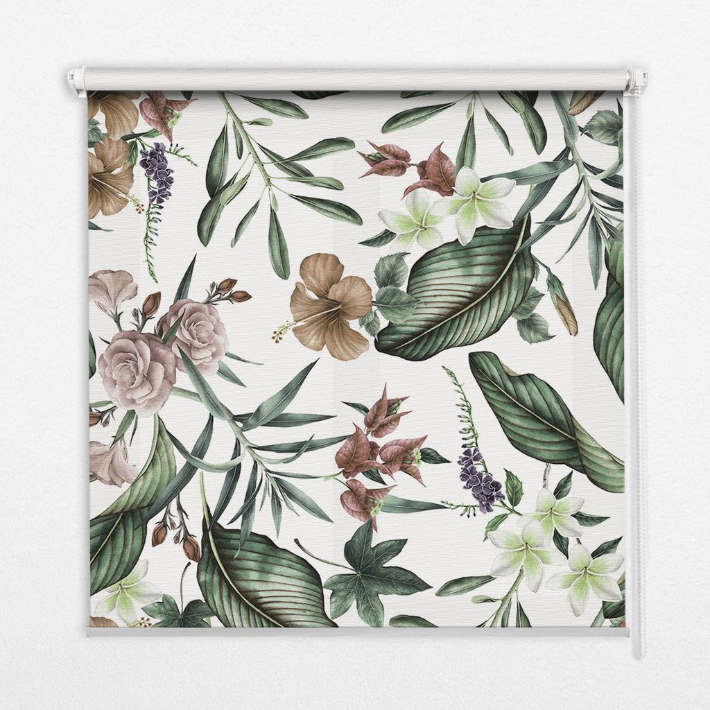 Seitenzug-Rollo Fensterrollo Jalousie - Thermo-Rollo Verdunkelungsrollo - 140x140 cm - Exotische Natur
