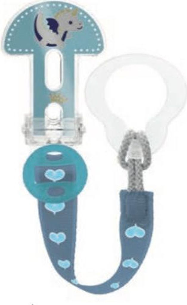 MAM Schnuller Beißring Baby Spielzeug verstellbare Länge Saugerabdeckung Waschbar Blau Komfort