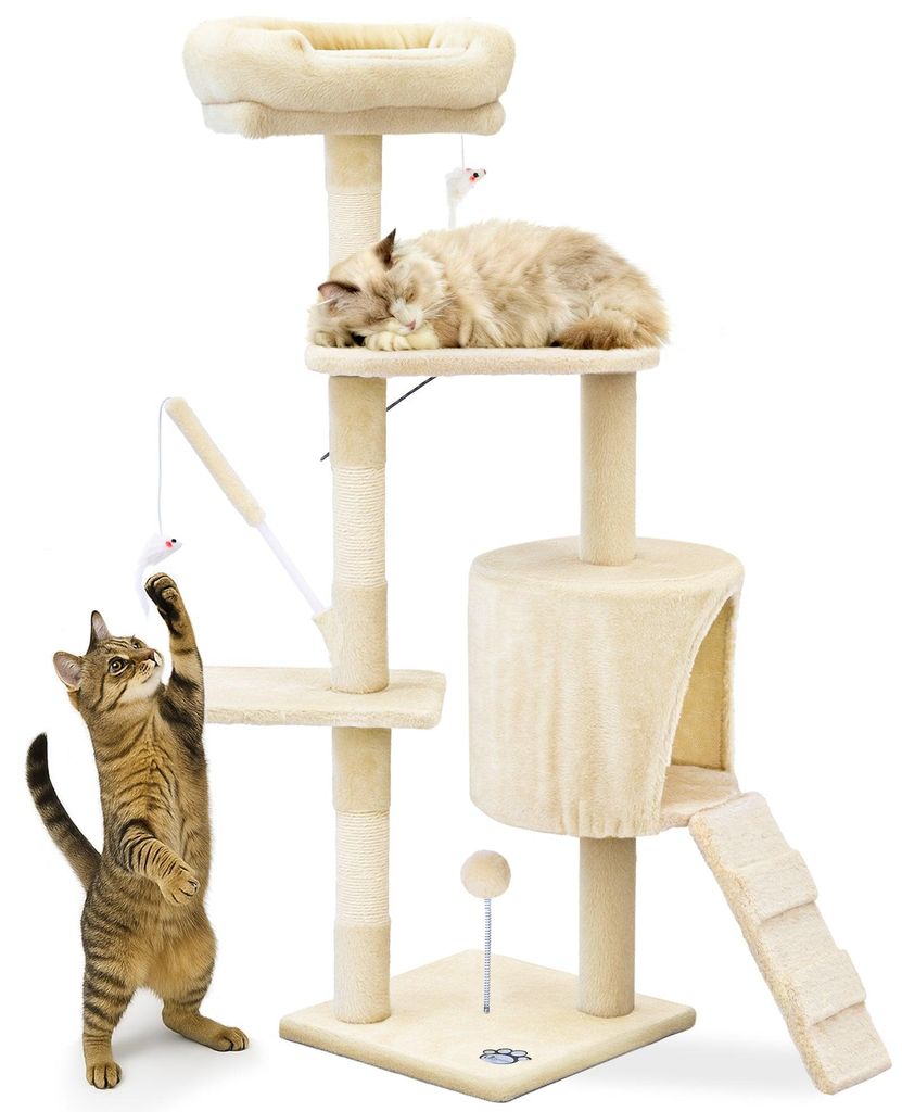 VOUNOT® Arbre à chat 112cm, Arbre à chat multi-niveaux avec Image du produit 