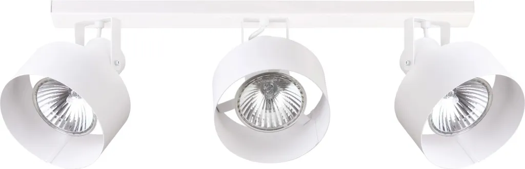Plafonnier 3 spots orientables blanc mat Rif Plus, culot E27 max 15W