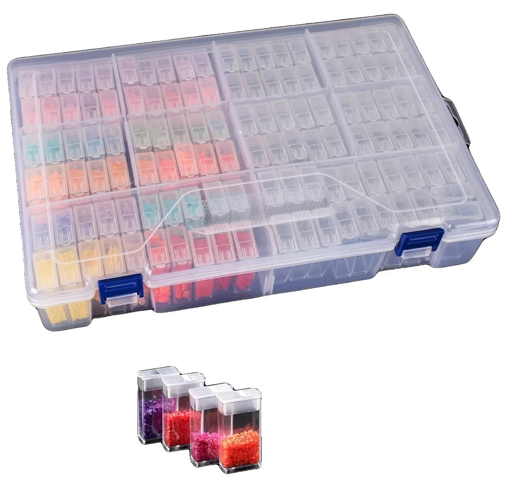 Mallette de Rangement 124 Grilles Plastique Résistant Design Compact
