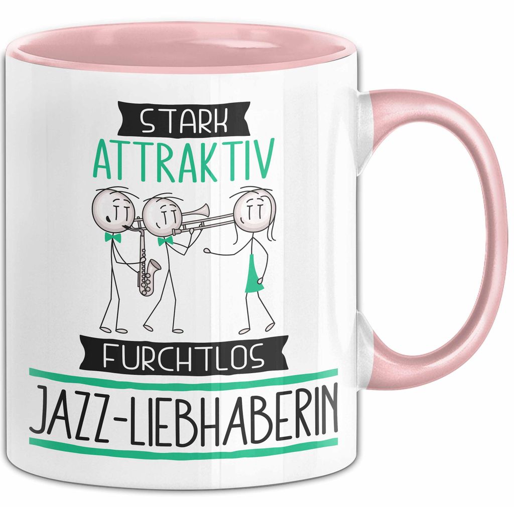 Jazz-Liebhaberin Tasse Geschenk Becher Stark Attraktiv Furchtlos Jazz-Liebhaberin Lustige Geschenkidee (Rosa)