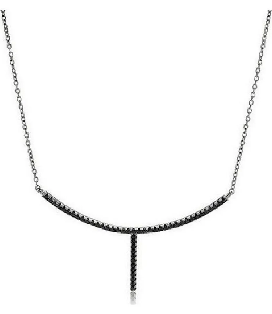 Collier en Argent Noir Rhodié pour Femme Sif Jakobs Design Moderne 925