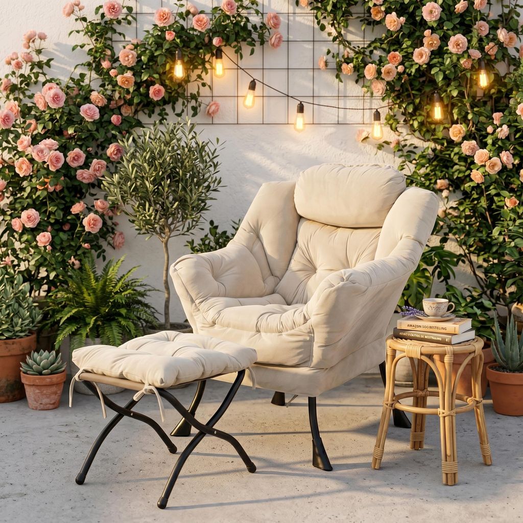 Clinvia Relaxsessel mit Hocker, Sessel mit Armlehnen, Produktbild 
