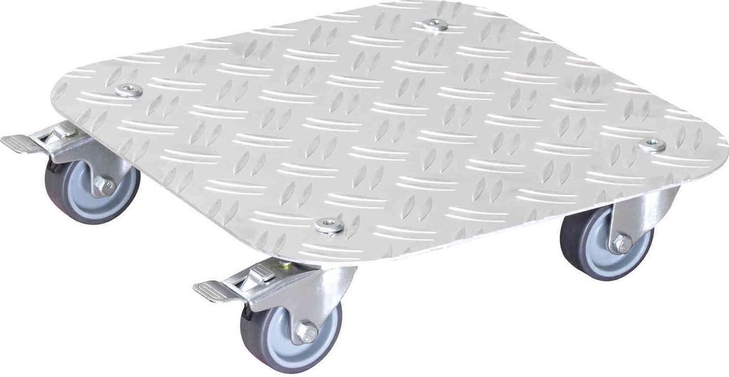 WAGNER Pflanzenroller ALASKA 29 x 29 x 7,5 cm, Alu Riffelblech, Softrollen, Bremsen, Tragkraft 100 kg, DE Ware - 20700301