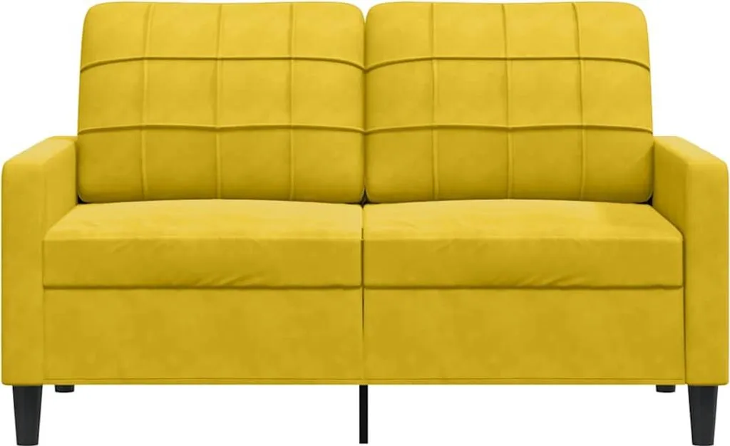 Canapé 2 places velours jaune 120 cm - Solution déco petit espace