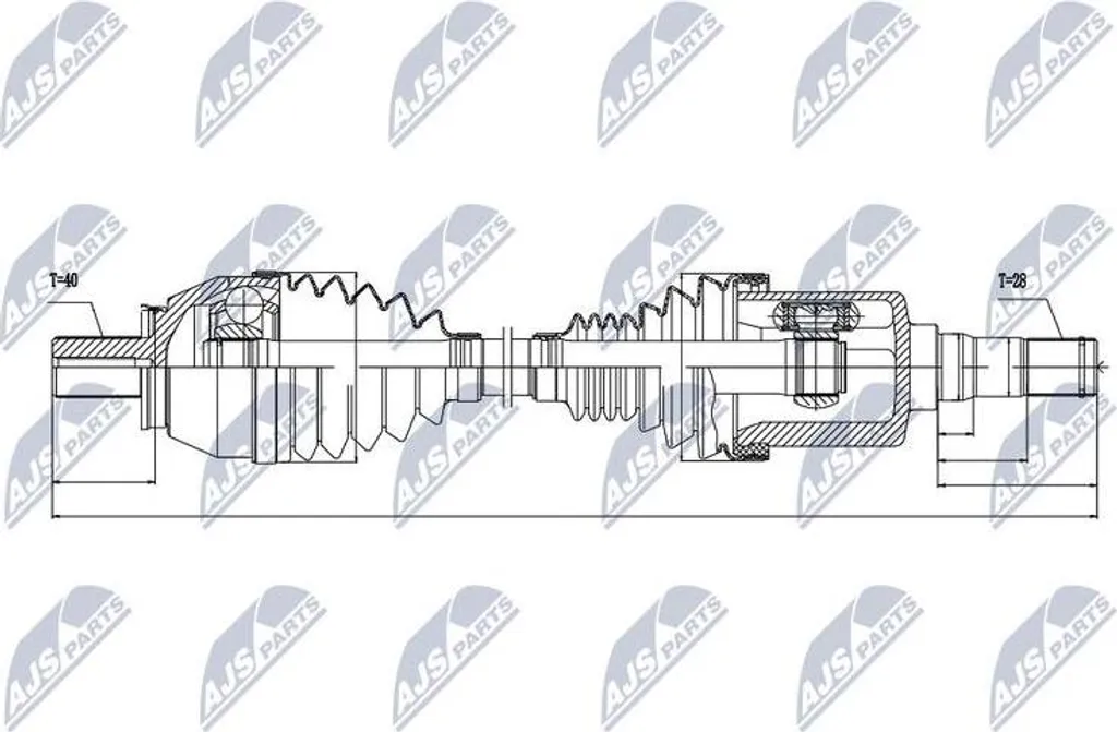Arbre de transmission Volvo S60 S80 V60 V70 pour réparation train avant