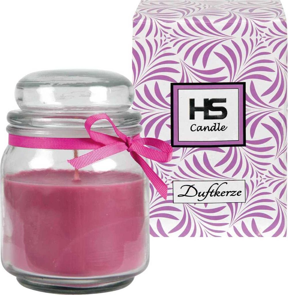 Duftkerze "Lavendel" im Glas, Kerze 13cm x Ø9cm in Geschenkbox, 300gr. Wachs - Brenndauer ca. 50 - 60 Stunden