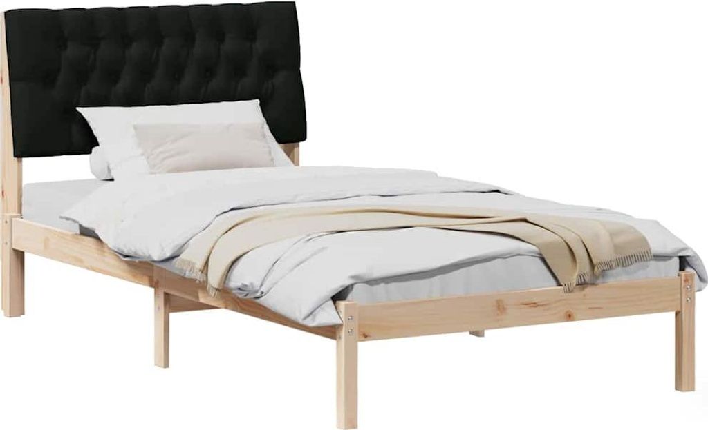 Cloris Designermöbel Bettgestell mit gepolstertem Kopfteil Braun 100 x 200cm - 2026Neu704409 - Klassische BettenJugendbett Tagesbett
