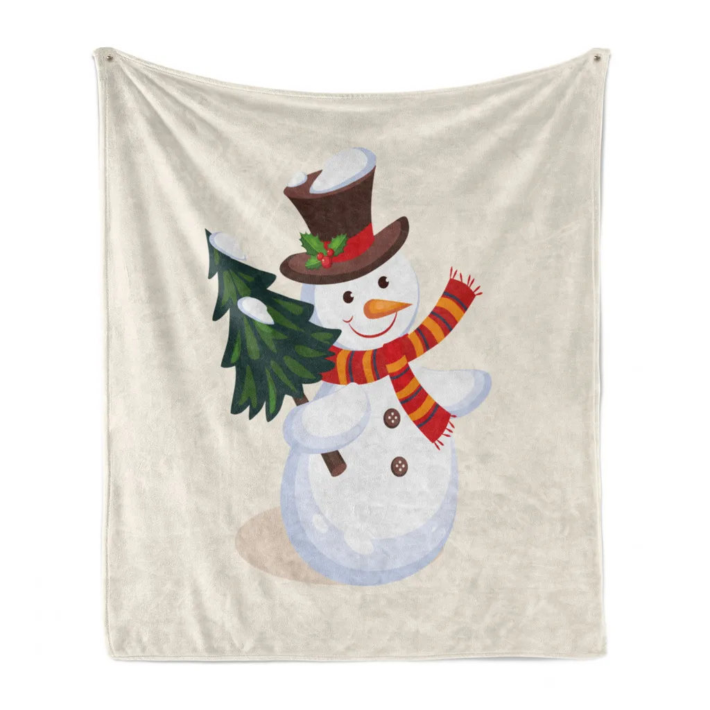 Coperta Bambini ABAKUHAUS Pupazzo di Neve 125x175 cm Morbida