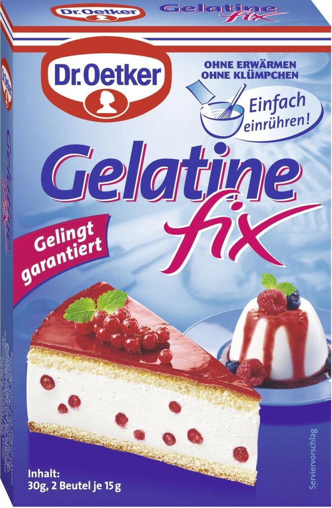 Dr. Oetker Gelatine Fix einfache und schnelle Zubereitung Produktbild 