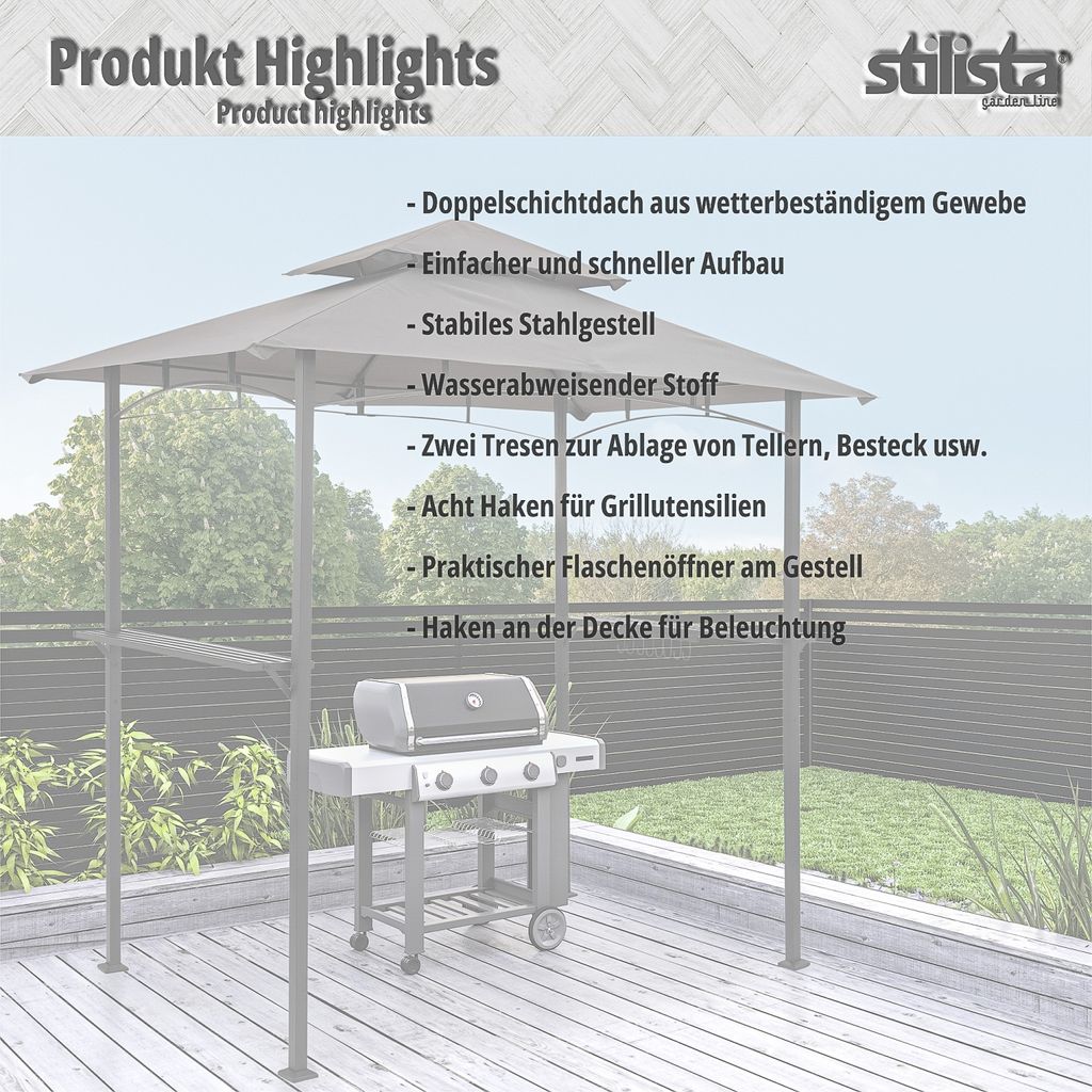 Grillpavillon BBQ Pavillon Grillzelt Grillüberdachung Produktbild 6