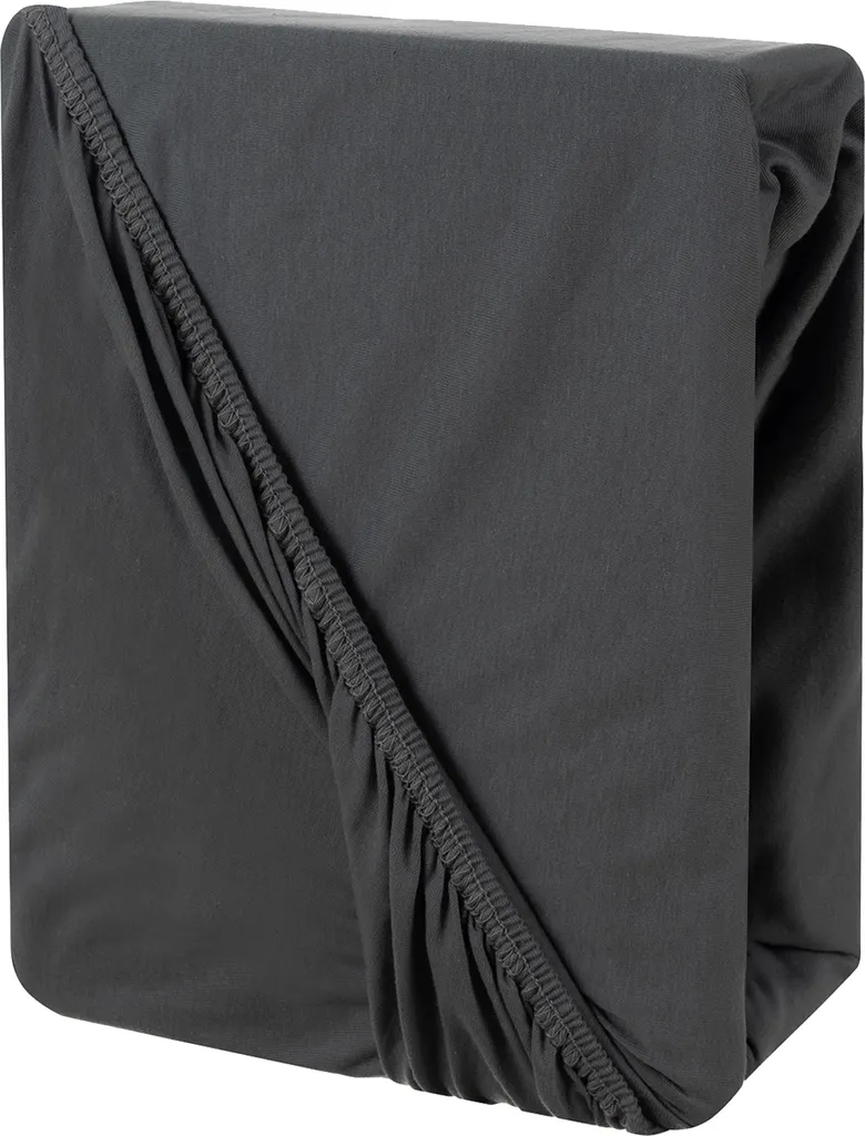 Drap housse 180x200 coton gris pour lit double - Protection de matelas