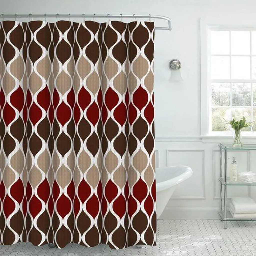 Rideau de douche hydrofuge en simili-lin Espresso, taille 180x180 cm