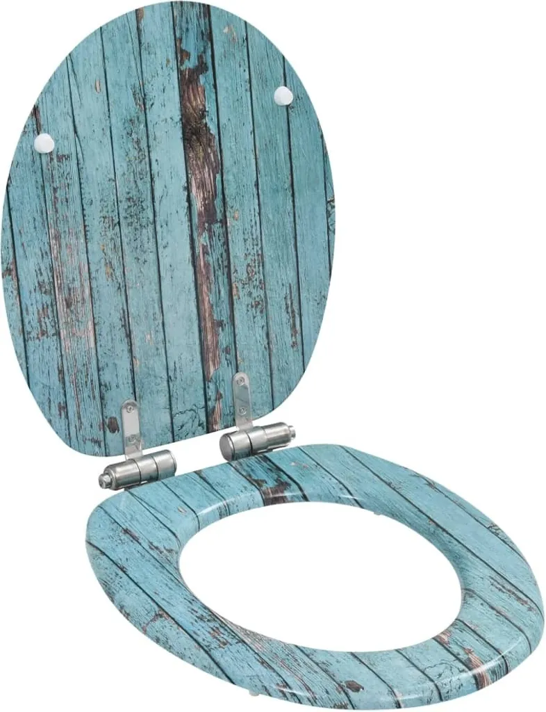 Sedile della toilette con coperchio a chiusura ammortizzata Design in legno di recupero MDF
