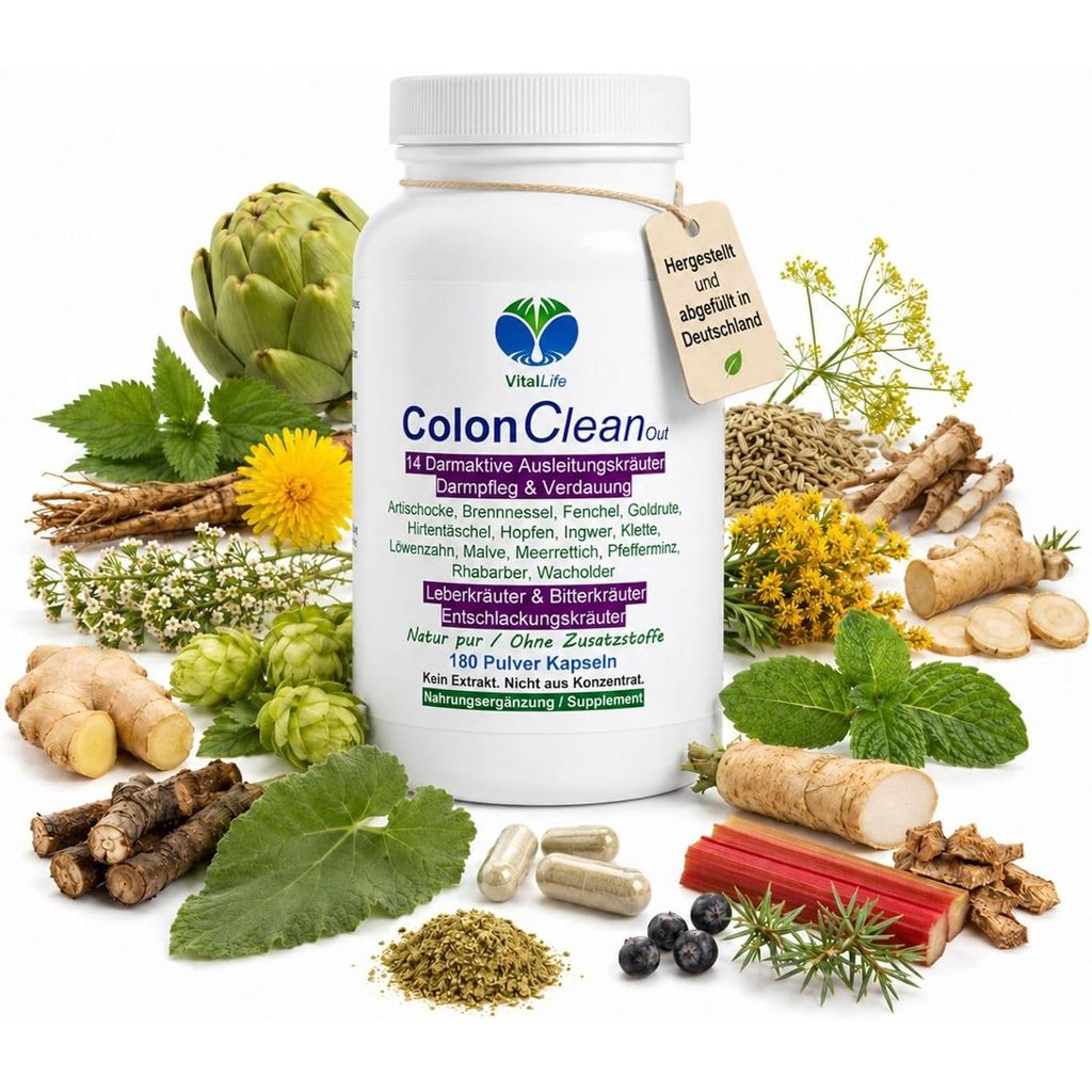 Colon CleanOut DARM AKTIV 180 Kapseln 14 BITTERKRÄUTER & BITTERSTOFFE für DARMROUTINE & gutes BAUCHGEFÜHL Natur pur OHNE Zusatzstoffe