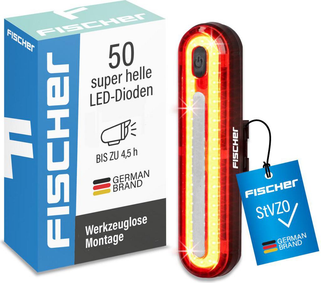 FISCHER Batterie LED/USB Rückleuchte Stab mit Produktbild