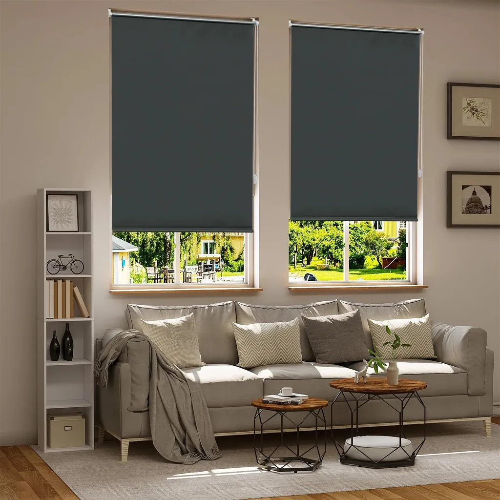 Store Occultant sans perçage Gris 81x122 cm : Solution Locataire
