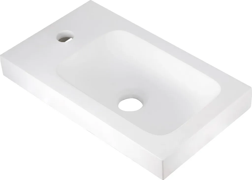 Lavabo L.42 x P.24 cm cemento bianco AZZURA, appoggio/sospeso