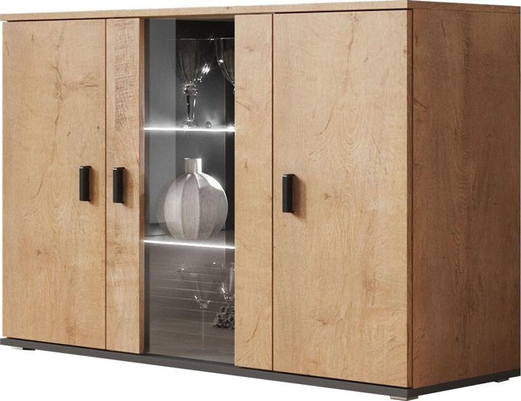Furniture24 Kommode mit Weißer LED Beleuchtung SOHO S7 Produktbild 