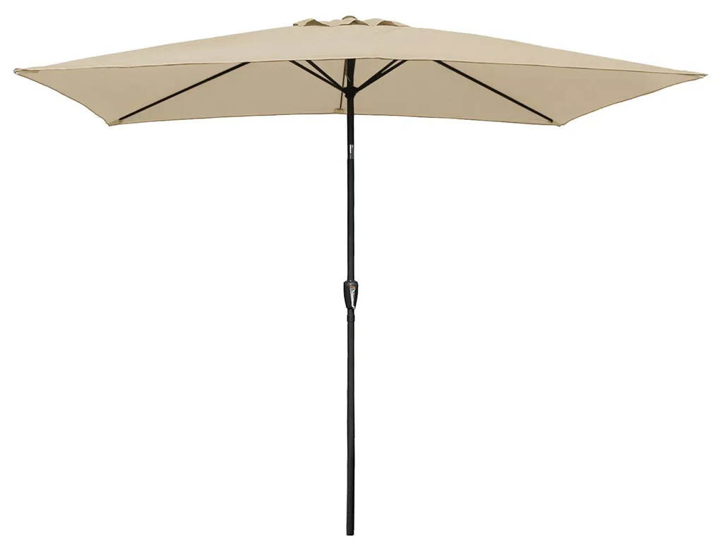 Parasol HAPUNA 2x3m beige avec toile déperlante et mât aluminium robuste