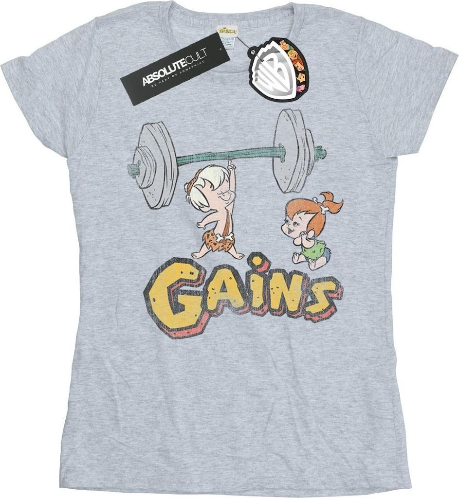 The Flintstones - "Gains" T-Shirt für Damen BI20251 (XL) (Grau)