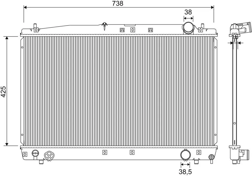 Radiateur moteur pour remplacer la pièce usée sur Avensis Verso