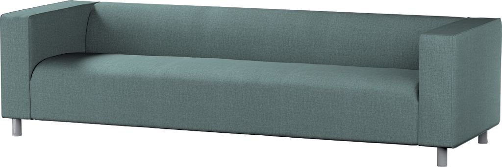 Dekoria Bezug für Klippan 4-Sitzer Sofa, grau- blau, Bezug für Klippan 4-Sitzer