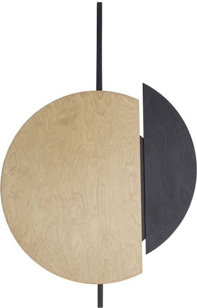 Wandleuchte Holz Metall 80 cm hoch Schwarz Natur GX53 2-flammig Modern Wandlampe