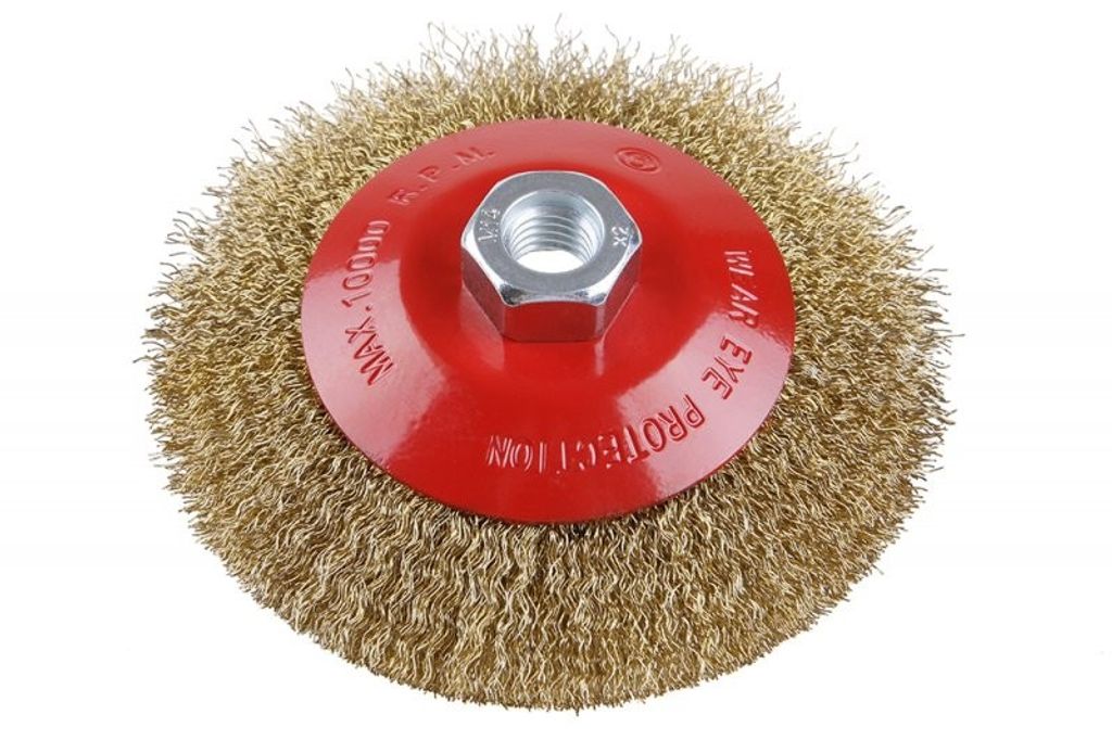 FESTA Kegelbürste 125 mm Durchmesser, 20 mm Bohrung, zum Entrosten und Polieren