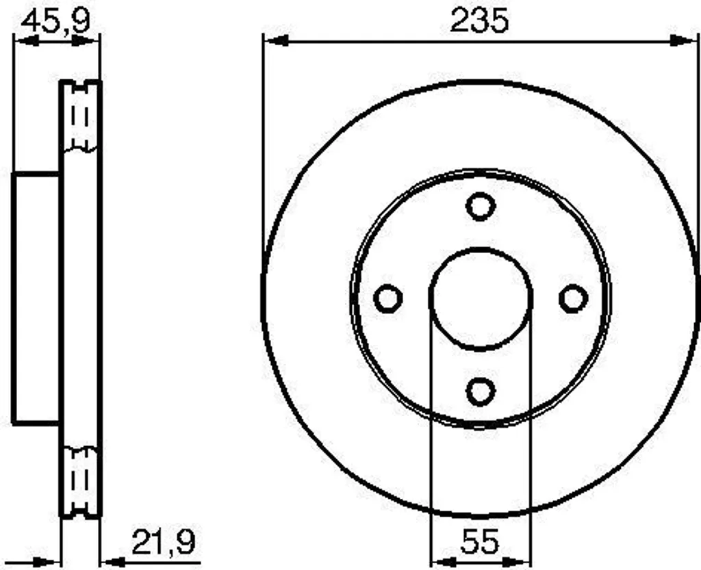 Disque de frein Bosch haute teneur en carbone pour Mazda 323 BJ 258mm
