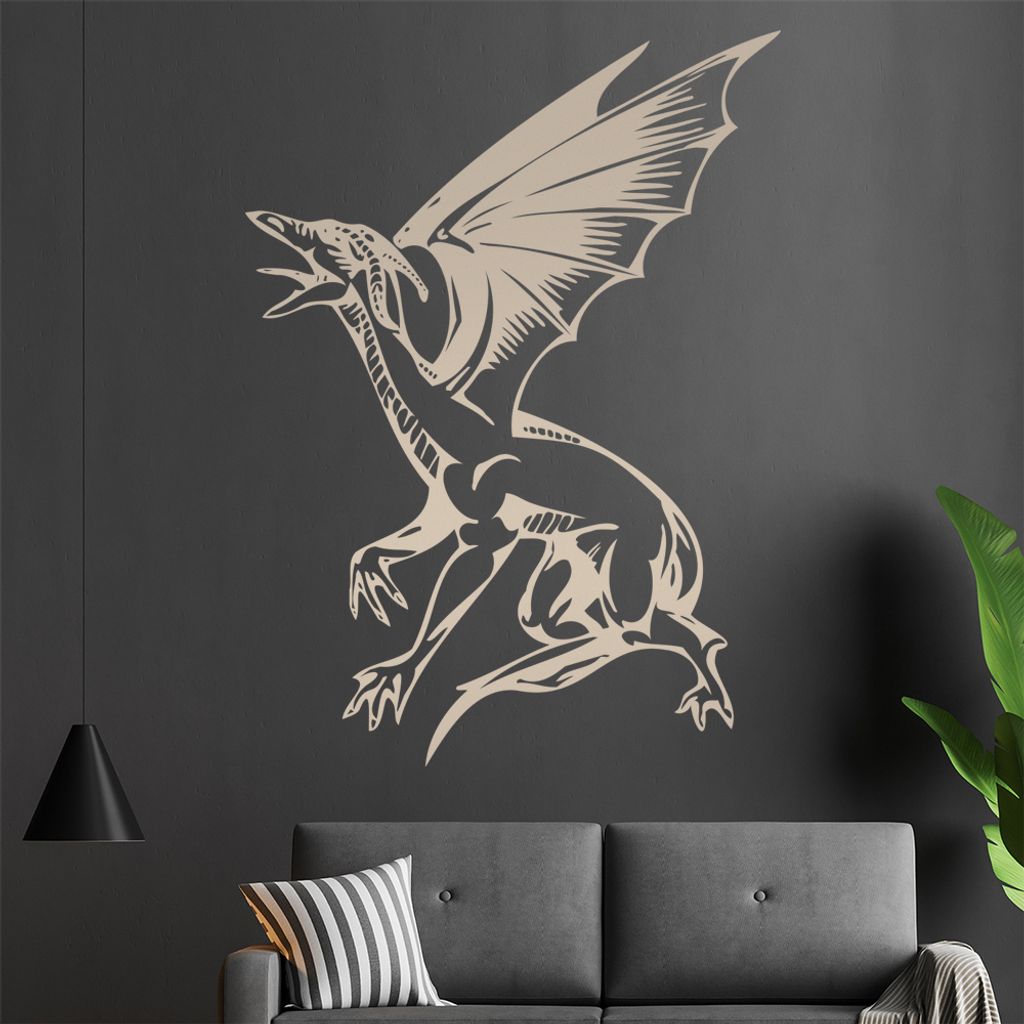 Flugdrache Wandtattoo in 6 Größen - Wandaufkleber Wall Sticker - Dekoration, Küche, Wohnzimmer, Schlafzimmer, Badezimmer