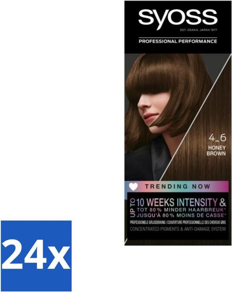 Syoss - Haarfarbe - 4-6 Honigbraun - 1 Haarfärbung - Vorteilspack - 24 Stücke