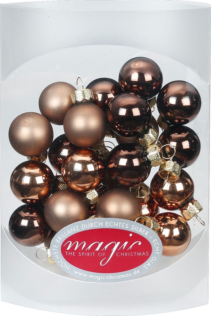 Weihnachtskugeln Glas 2cm, 25 Stück, Farbe:Elegant Lounge ( Produktbild 