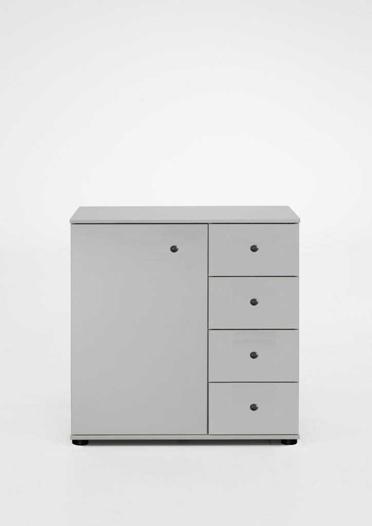 Kombikommode "Chalet" in WEISS mit 4 Schubladen und einem Einlegeboden. Abmessungen (BxHxT) 81x83x41 cm